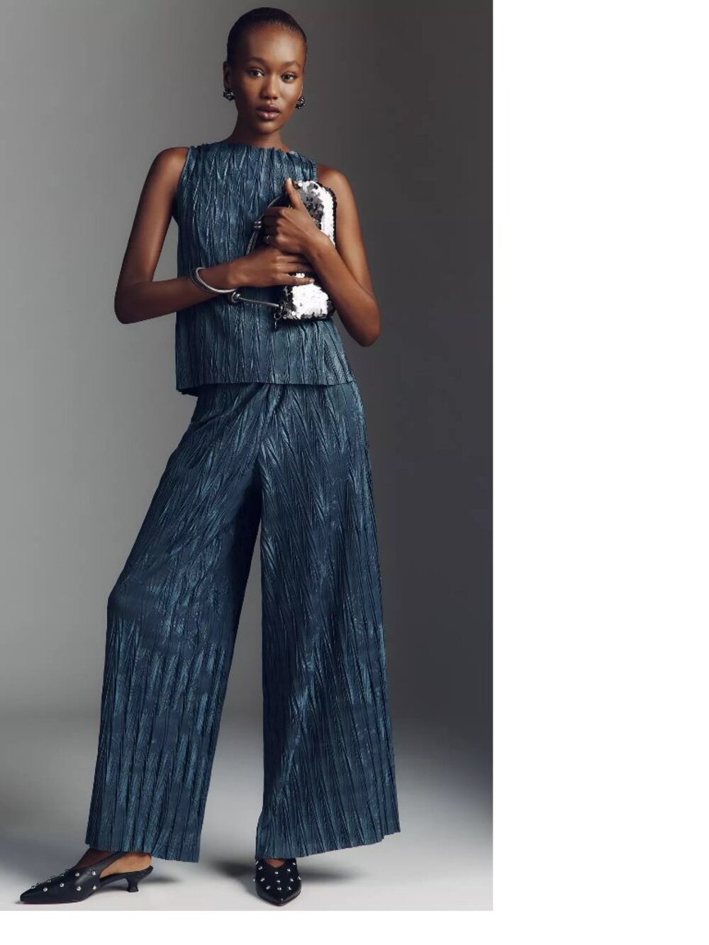 Anthropologie Maeve Textured Knit Pull-On Pants S blue color new with tag nwt